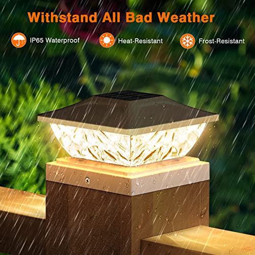 12 Pack Solar Post Cap Lights for 4x4 4.5x4.5 5x5 Posts H40747