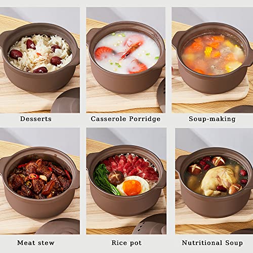 Natural Terracotta Casserole with Lids Clay Pots L303