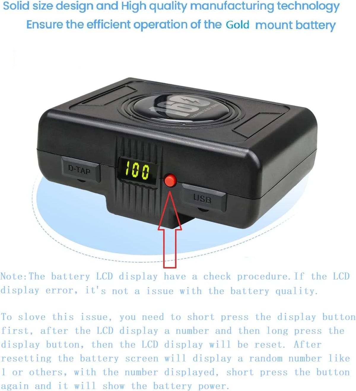 155Wh Gold Mount Battery with D-tap Charger and D-Tap Output Cable X549