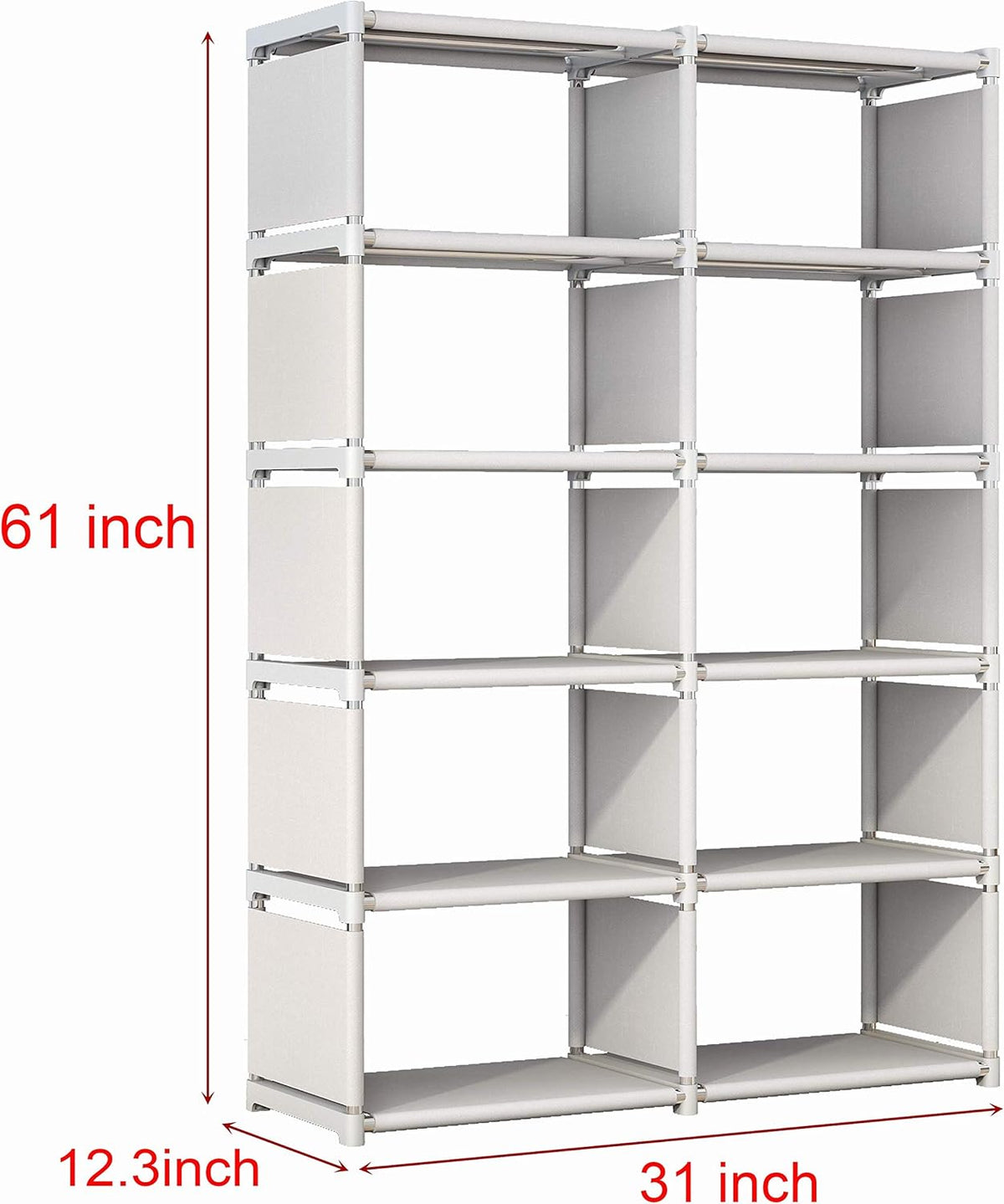 Gray 5 Tier 10 Cubes Storage Shelves Bookcase W99619
