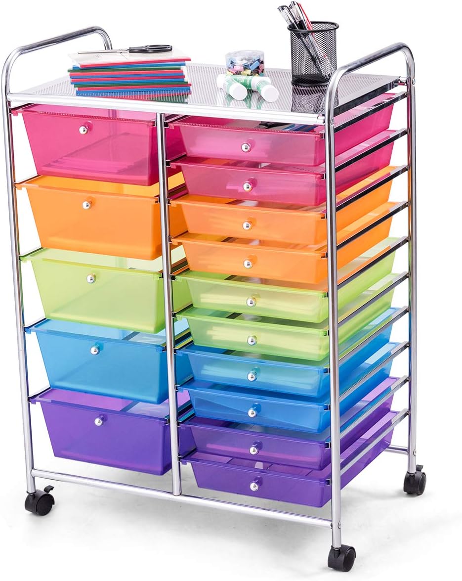 15-Drawer Rolling Storage Cart V1189
