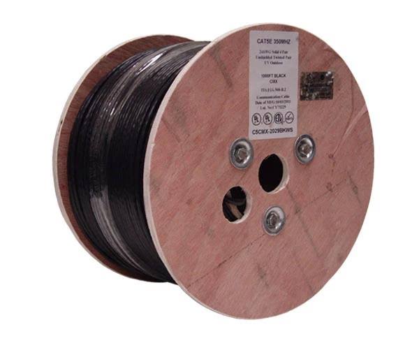 Cat5e Unshielded Bulk Ethernet Cable, CMX, Outdoor, UTP, 24 AWG, 1000ft T931348