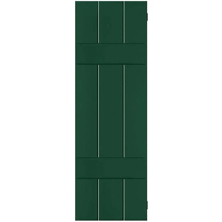 12 in. x 30 in. Exterior Real Wood Pine Board and Batten Shutters Pair R49498