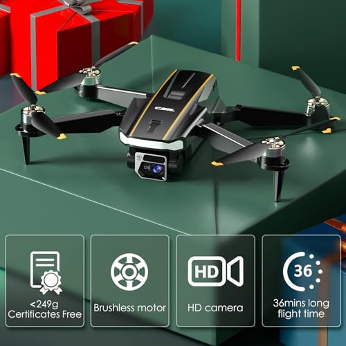 Brushless Motor Drone with Camera, 1080P HD Camera, 2 Batteries, Carrying Case A9601