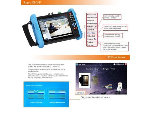 7 inch IPS Touch Screen IP Camera Tester CCTV CVBS Analog Tester with WiFi R88970