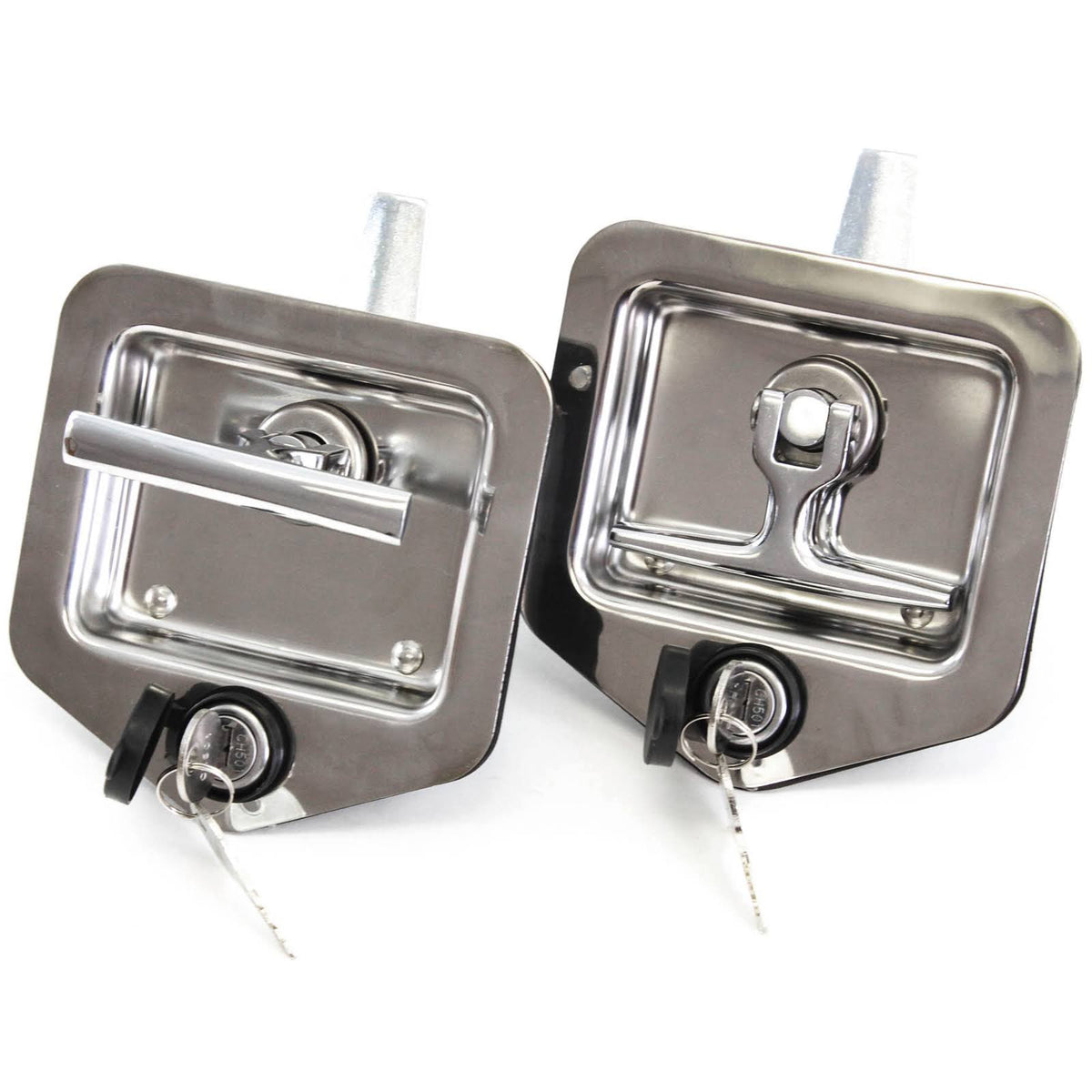 2 Folding T Handle Single Point Latch Blind Studs Cylinder Gasket Keys Camper RV Q622