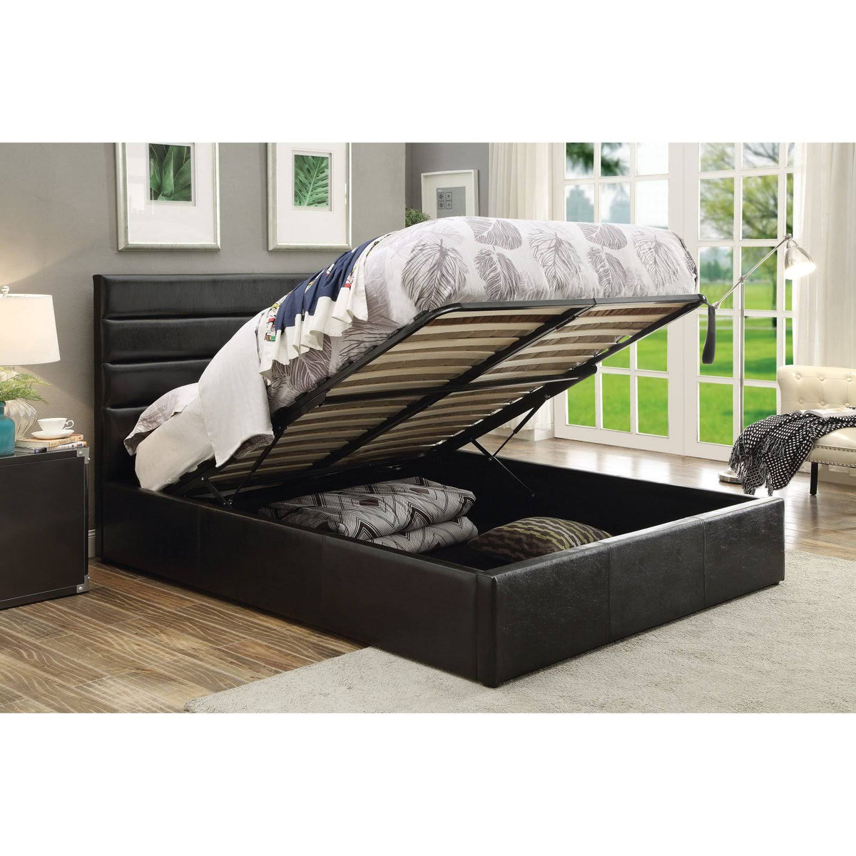 Black Storage Bed Twin V35567