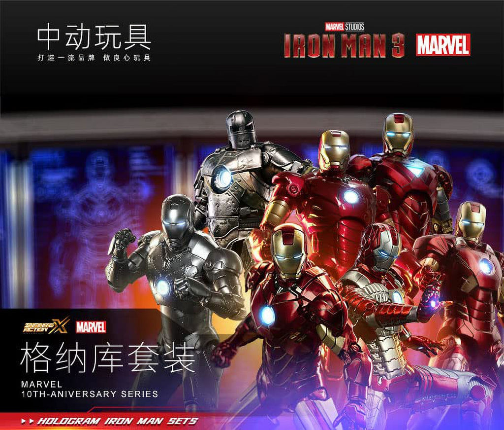 1/10 Scale Iron Man MK2 Holographic Gnaku Set Collectible Action Figure N94472