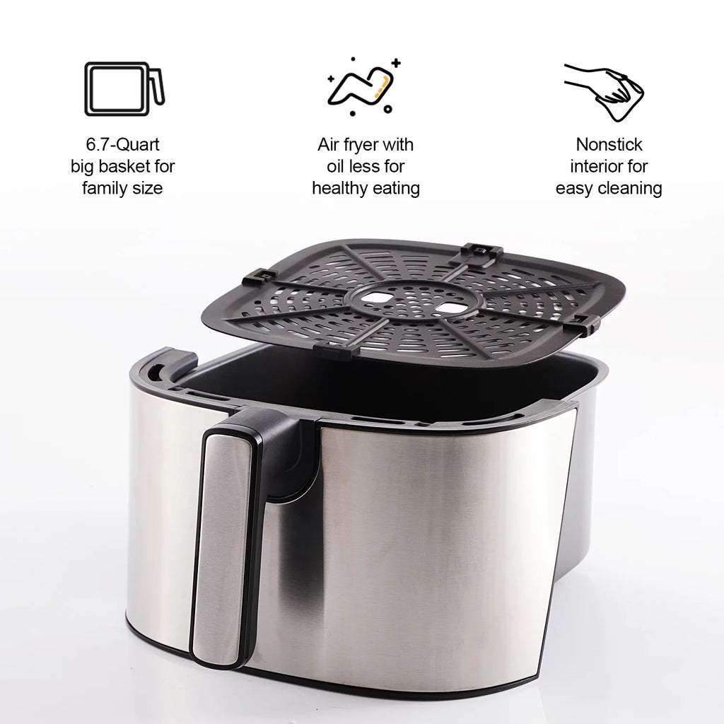 6.7 Quart Digital Stainless Steel Air Fryer Q894