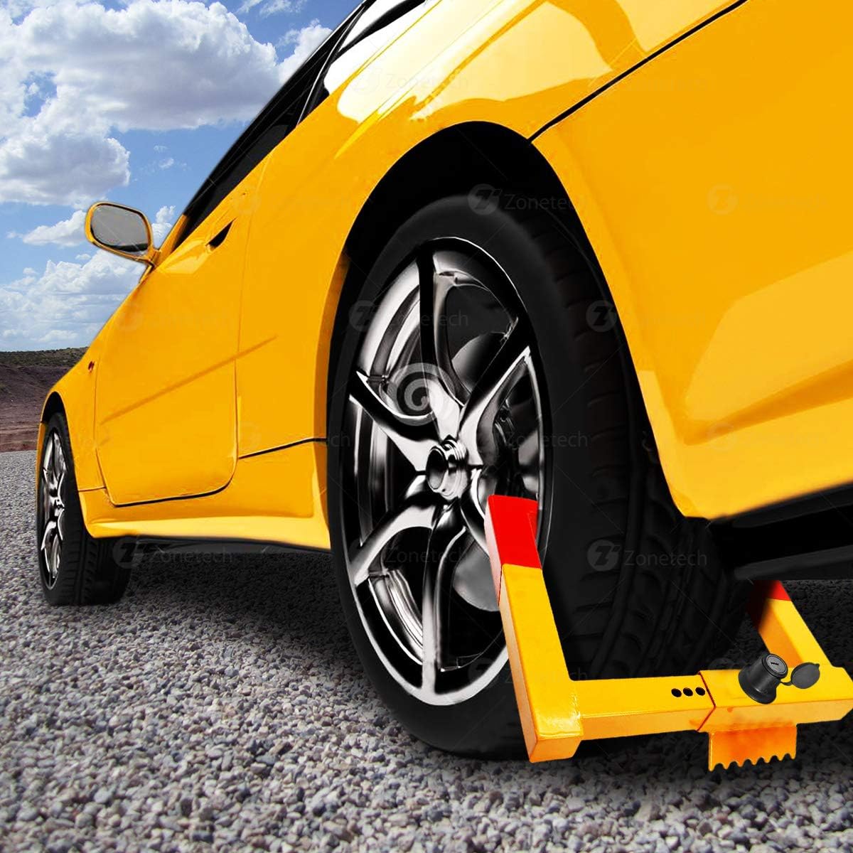 2-Pack Heavy Duty Anti-Theft Wheel Chock Lock for Trailer, Truck and SUV F34488