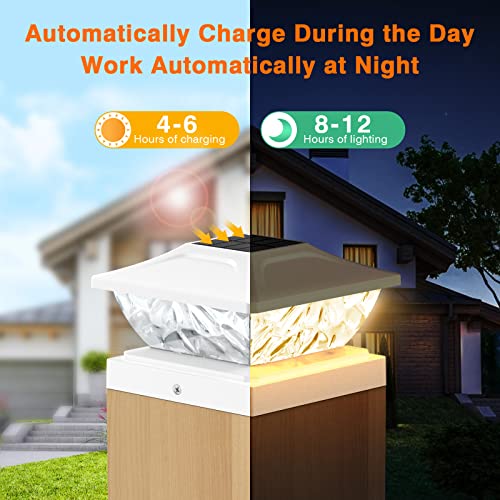 12 Pack Solar Post Cap Lights for 4x4 4.5x4.5 5x5 Posts H40747