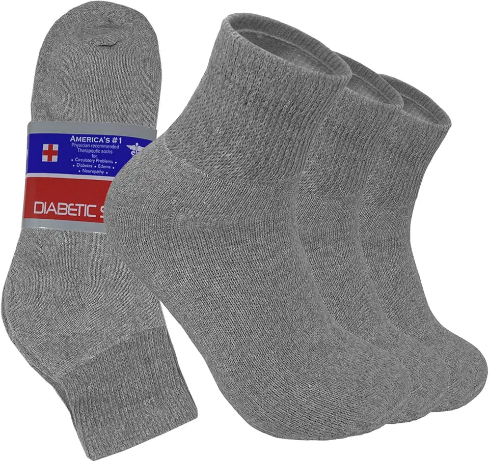 12 Pairs Unisex Diabetic Ankle Socks Q462