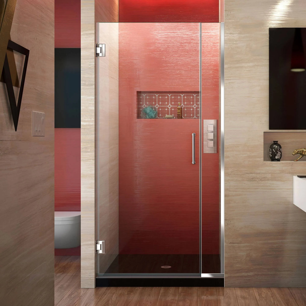 Chrome Hinged Shower Door Y304175