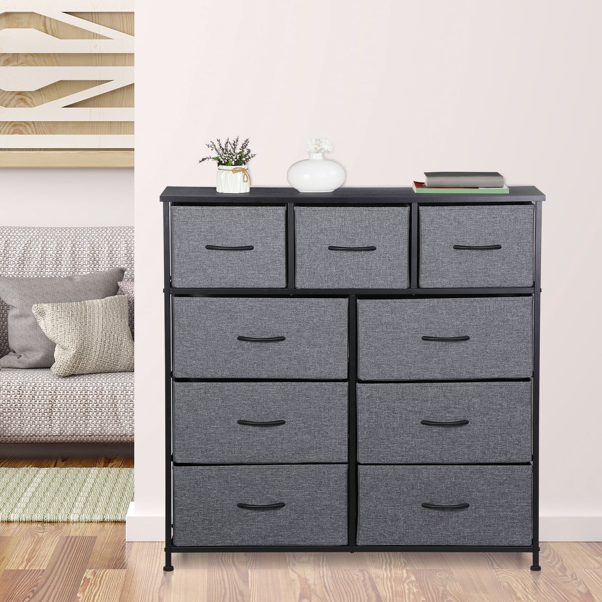 9 Drawer Fabric Storage Dresser B5744
