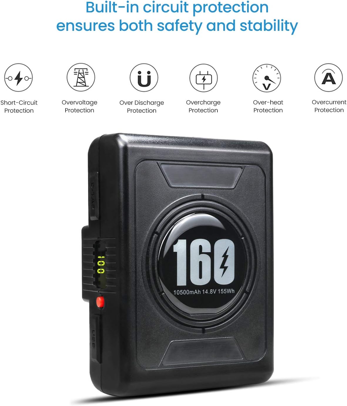 155Wh Gold Mount Battery with D-tap Charger and D-Tap Output Cable X549