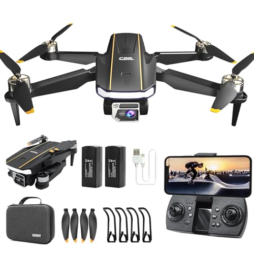 Brushless Motor Drone with Camera, 1080P HD Camera, 2 Batteries, Carrying Case A9601