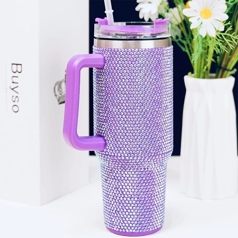 Rhinestone Stainless Steel Insulated Tumbler with Lids L170