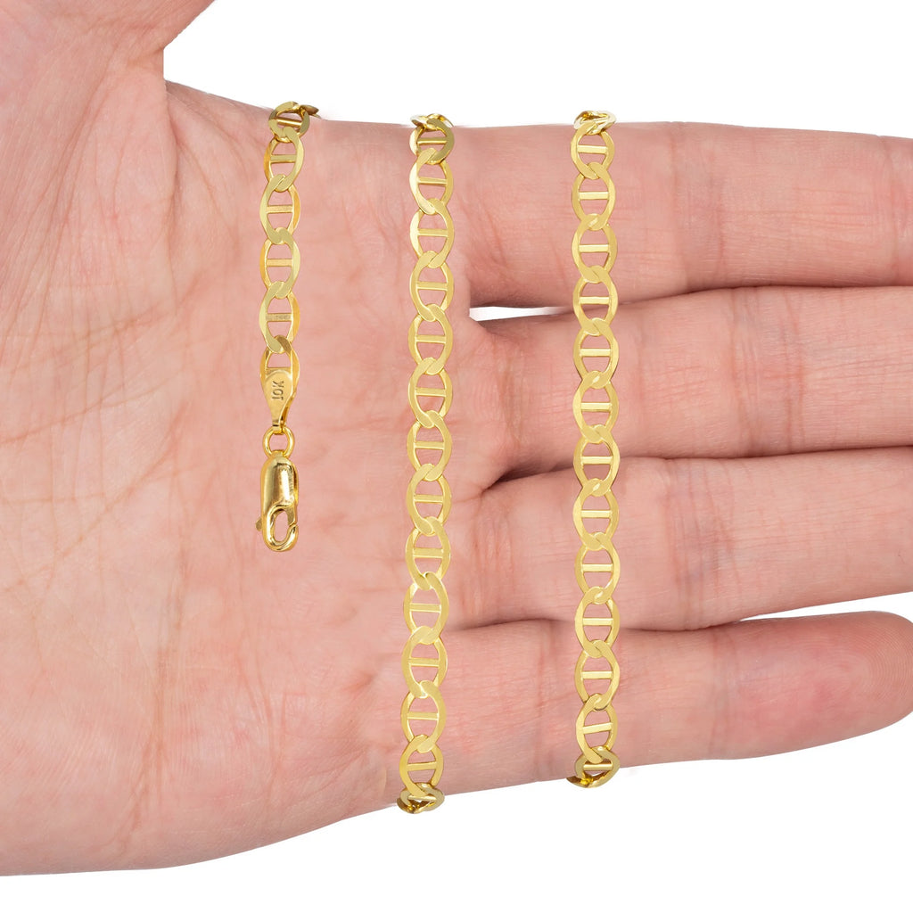 10k Yellow Gold Anchor Chain Necklace 16" - 30" J8337