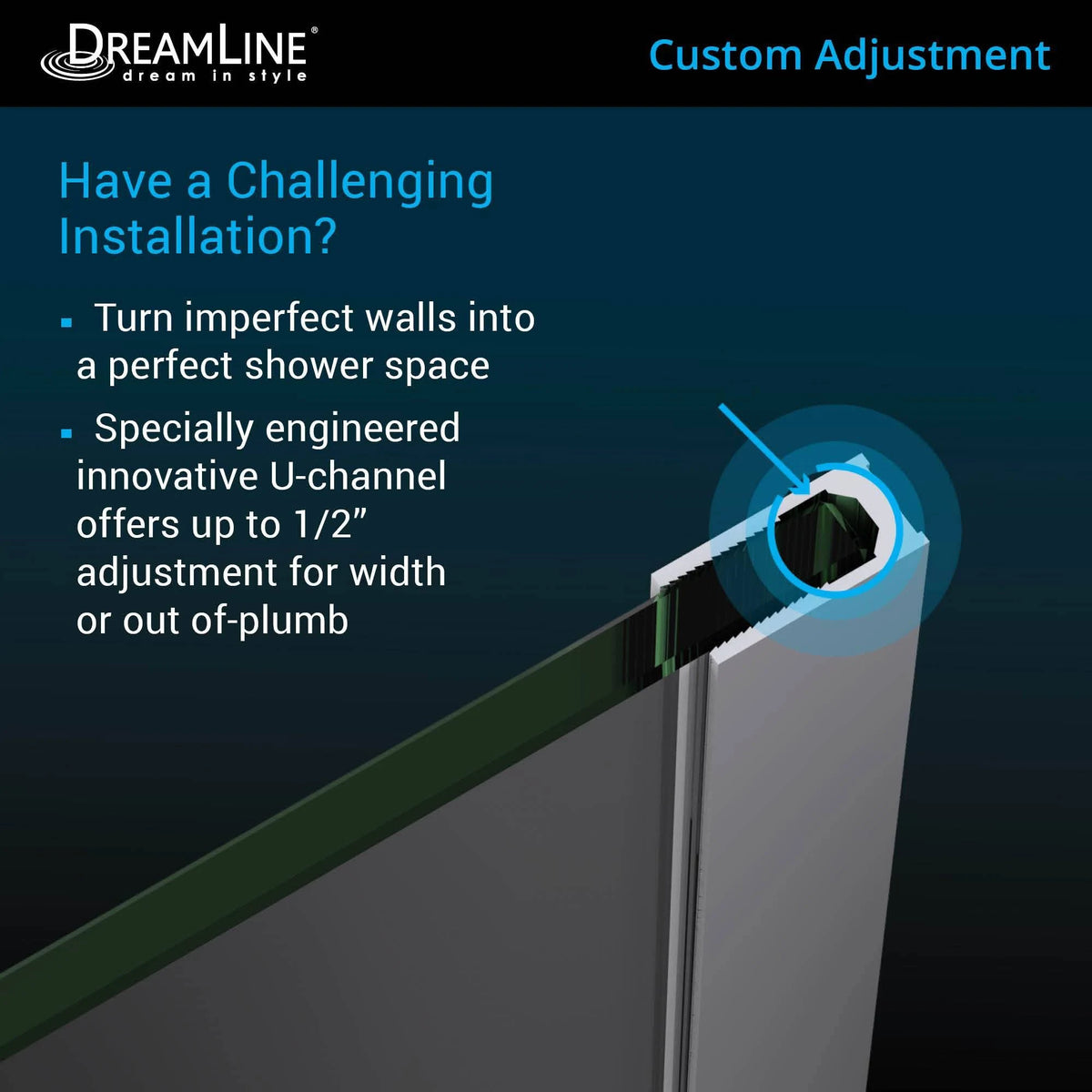 Chrome Hinged Shower Door Y304175