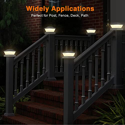 12 Pack Solar Post Cap Lights for 4x4 4.5x4.5 5x5 Posts H40747