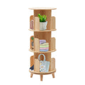 3 Tiered Rotating Wooden Bookshelf Storage Rack S52324