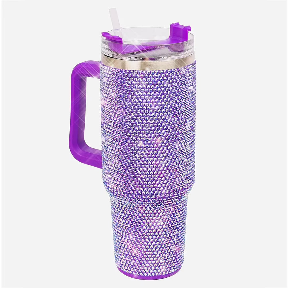 Rhinestone Stainless Steel Insulated Tumbler with Lids L170