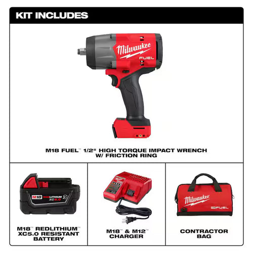 18V Lithium-Ion Brushless Cordless 1/2 in. Impact Wrench with Friction Ring Kit R36217