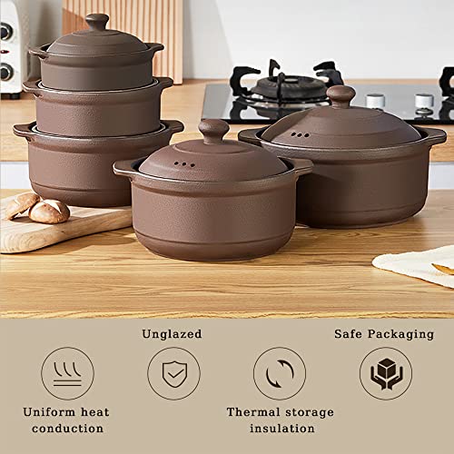 Natural Terracotta Casserole with Lids Clay Pots L303