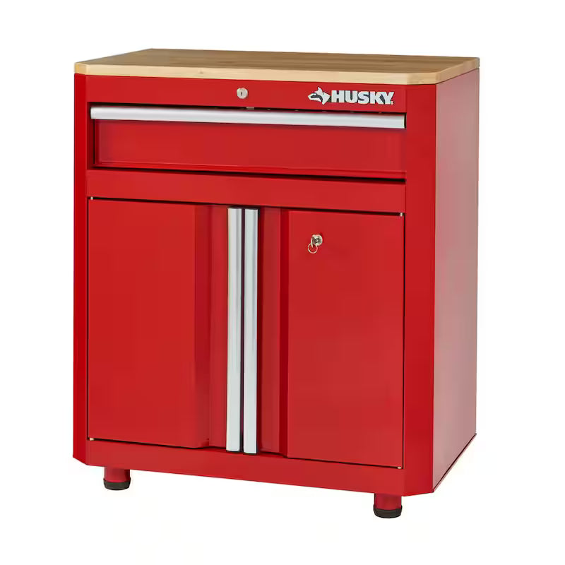 24-Gauge Steel 1-Drawer 2-Door Garage Base Cabinet in Red J541