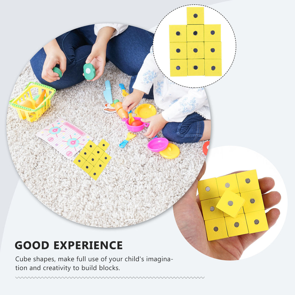 20 Pcs Magnetic Wooden Cube Blocks Z75313