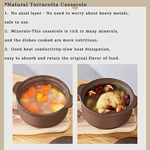 Natural Terracotta Casserole with Lids Clay Pots L303