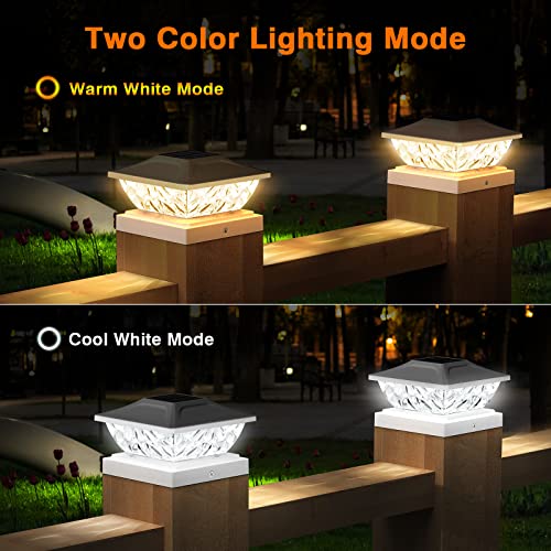 12 Pack Solar Post Cap Lights for 4x4 4.5x4.5 5x5 Posts H40747