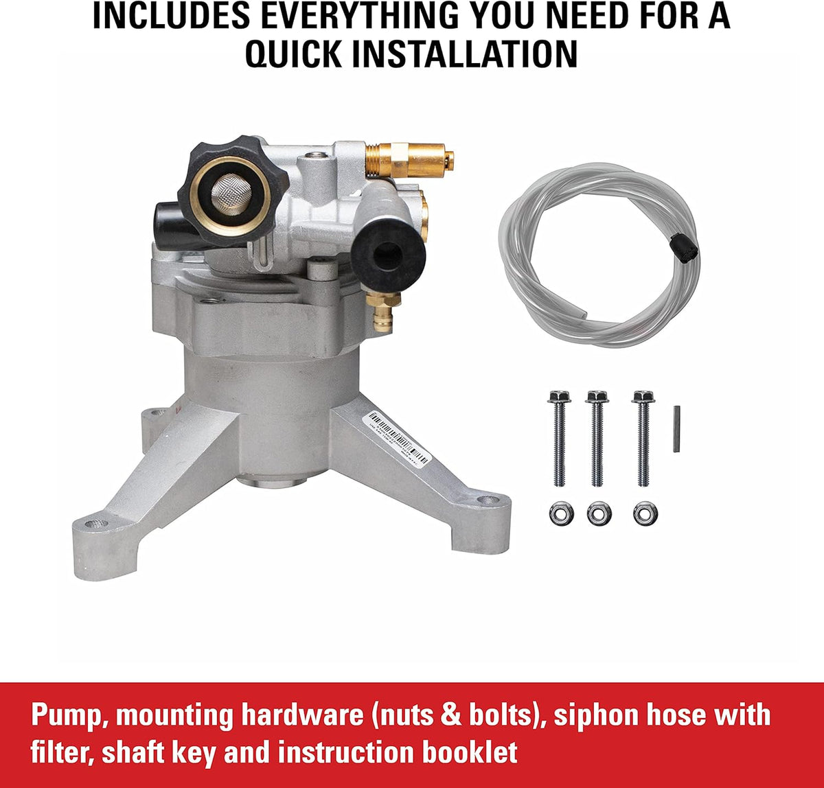 Vertical Axial Cam Pressure Washer Pump Kit, 3100 PSI, 2.4 GPM, 7/8 Shaft E30631
