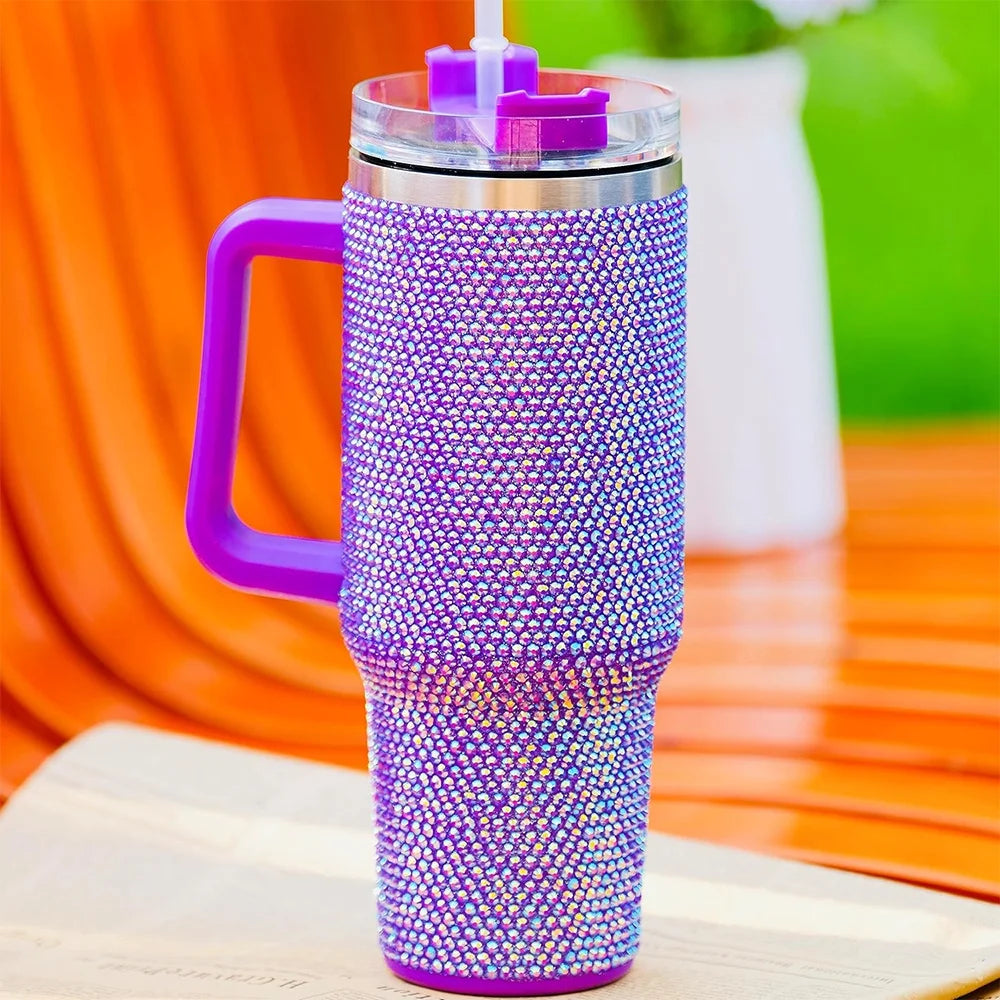 Rhinestone Stainless Steel Insulated Tumbler with Lids L170
