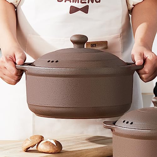 Natural Terracotta Casserole with Lids Clay Pots L303