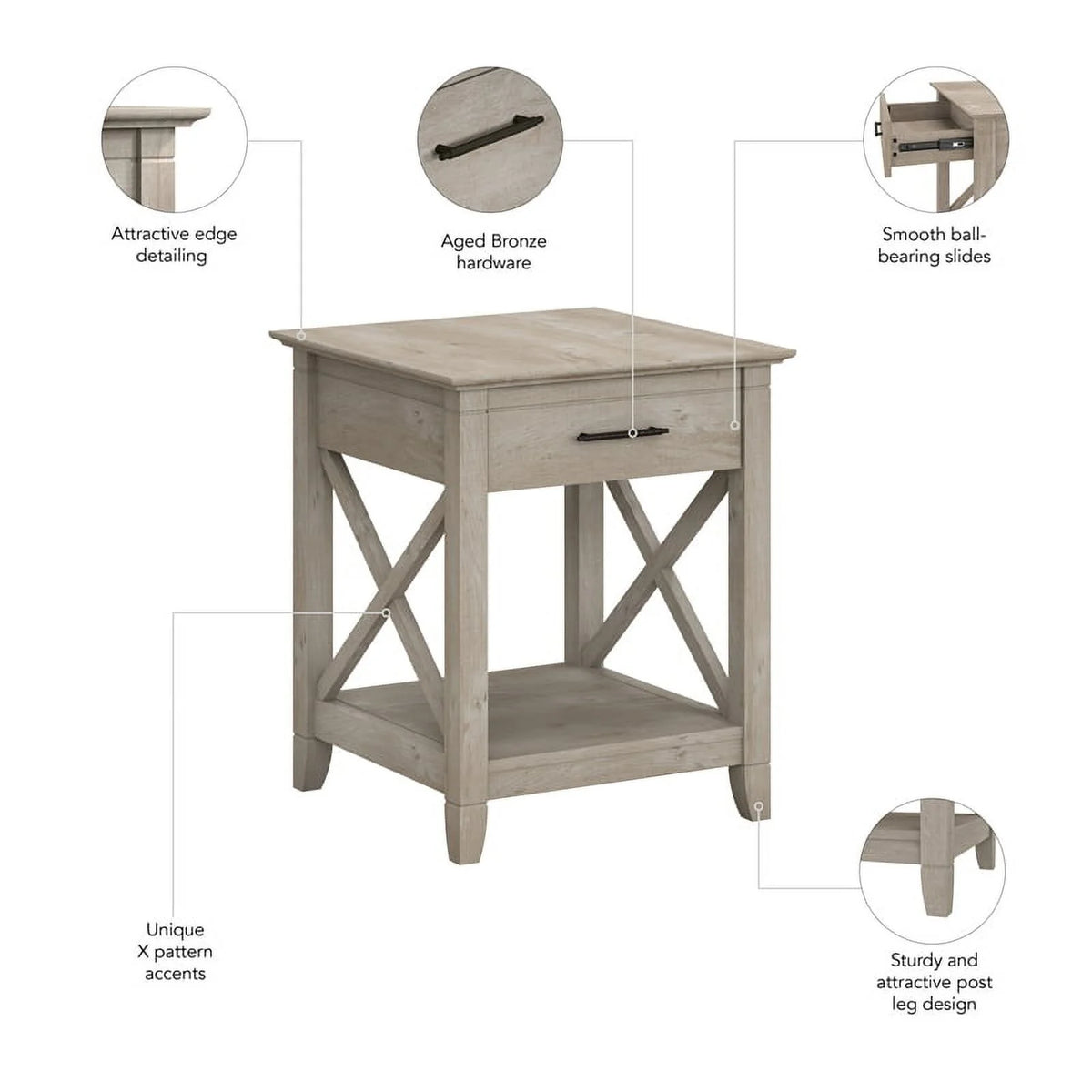 Washed Gray End Table E266265