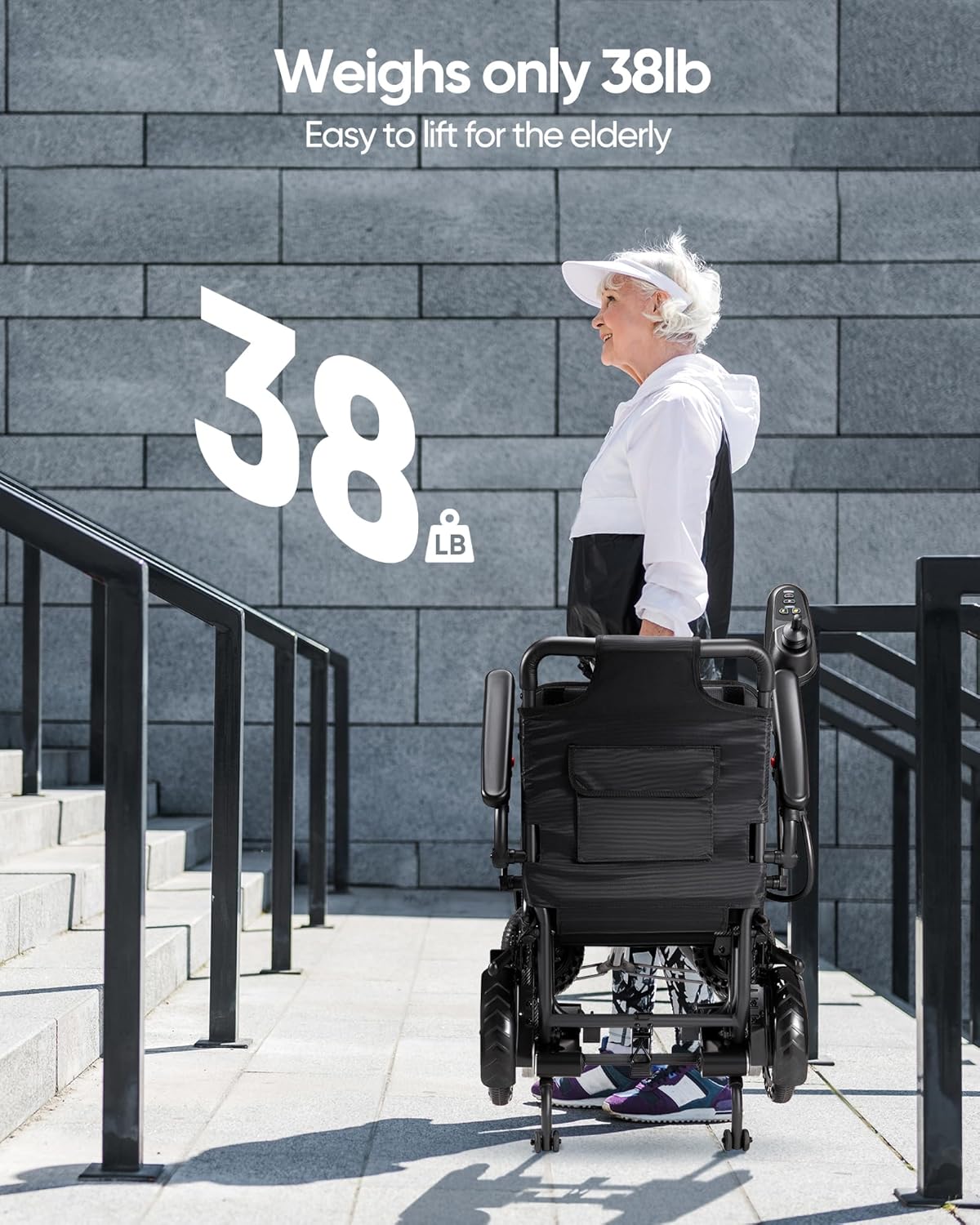 Super Lightweight 38lbs Foldable Electric Wheelchair E4936