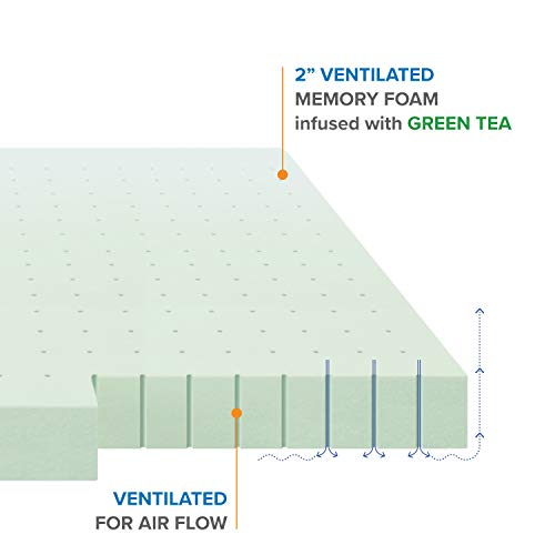 2 Inch Ventilated Memory Foam Mattress Topper, Queen S565