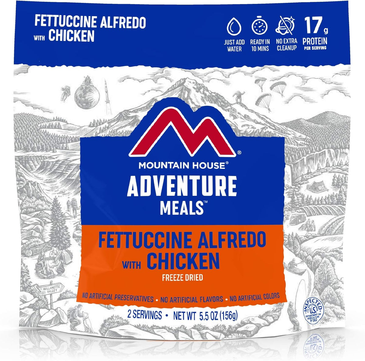 Freeze Dried Fettuccine Alfredo with Chicken, 2-Servings D90158