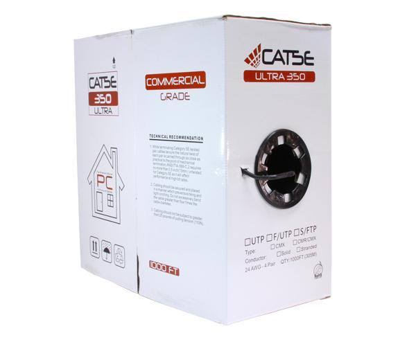 Cat5e Unshielded Bulk Ethernet Cable, CMX, Outdoor, UTP, 24 AWG, 1000ft T931348