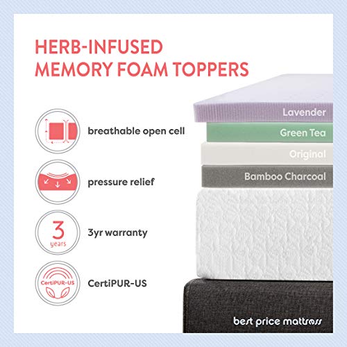 2 Inch Ventilated Memory Foam Mattress Topper, Queen S565