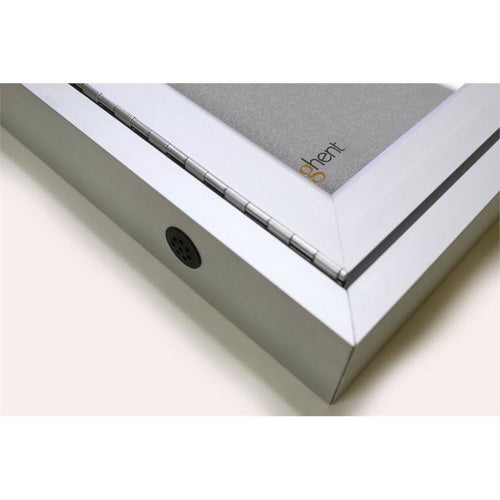 2 Door Enclosed Vinyl Bulletin Board Satin Frame Caramel T971