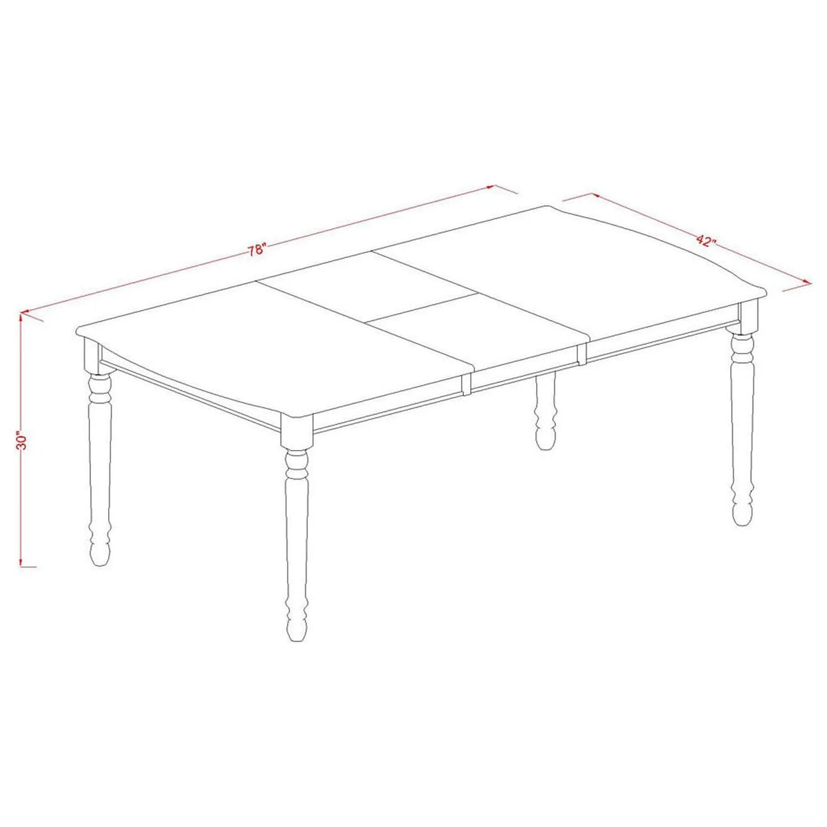 7Pc Rectangular 60/78" Family Table With 18 In Leaf And Six Microfiber Seat Chairs V9097