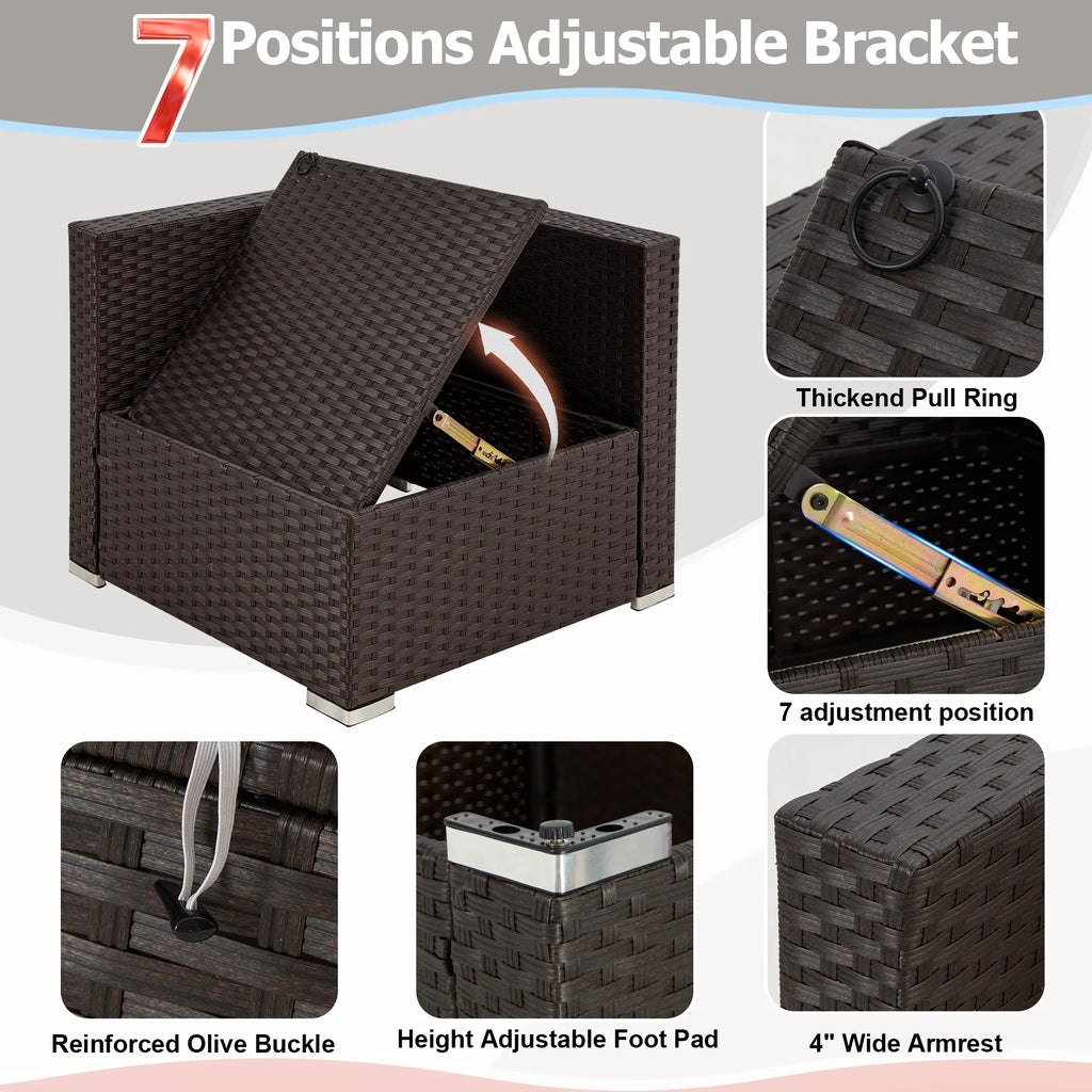 7 Piece All-Weather Rattan Wicker Patio Furniture Set M635392