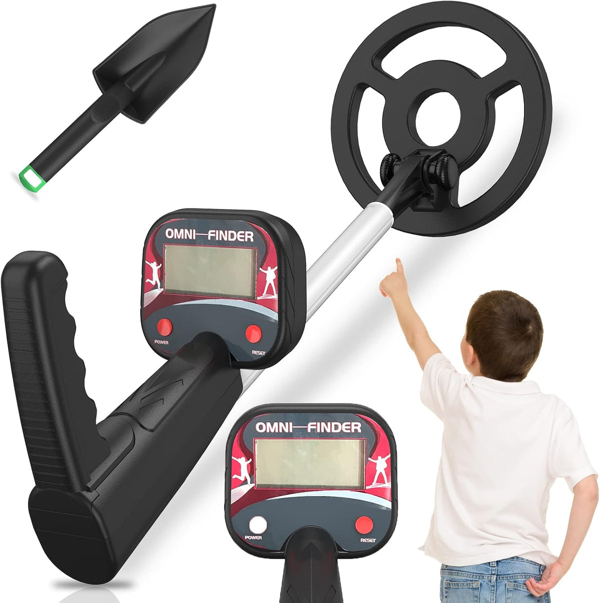 Metal Detectors for Kids, 7-inch Waterproof Search Coil, Adjustable Stem, LCD Screen, Pack of 2 C150