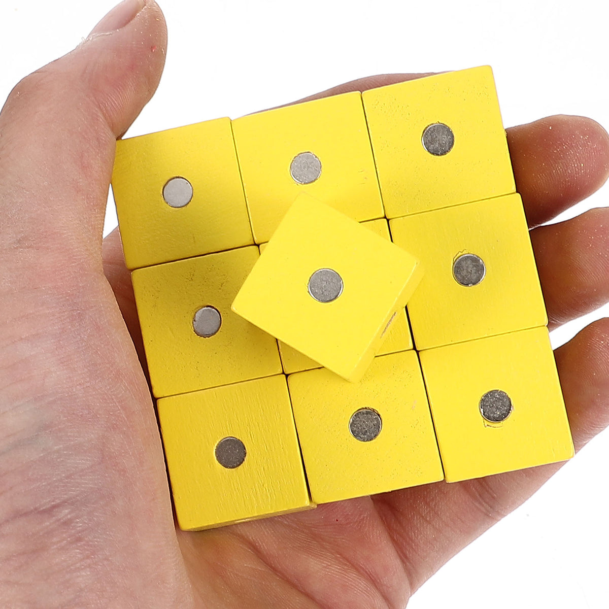 20 Pcs Magnetic Wooden Cube Blocks Z75313