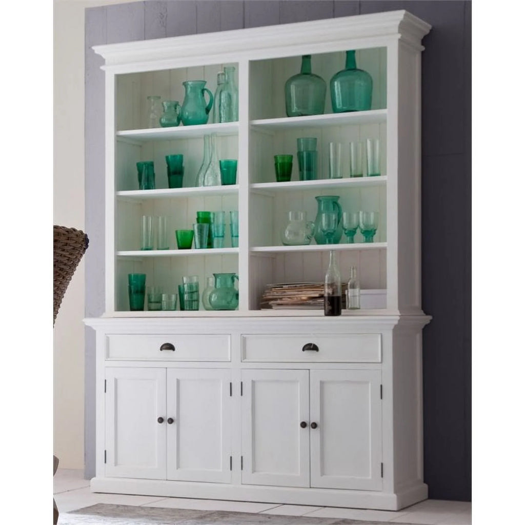Storage Cabinet with Hutch in Pure White H773