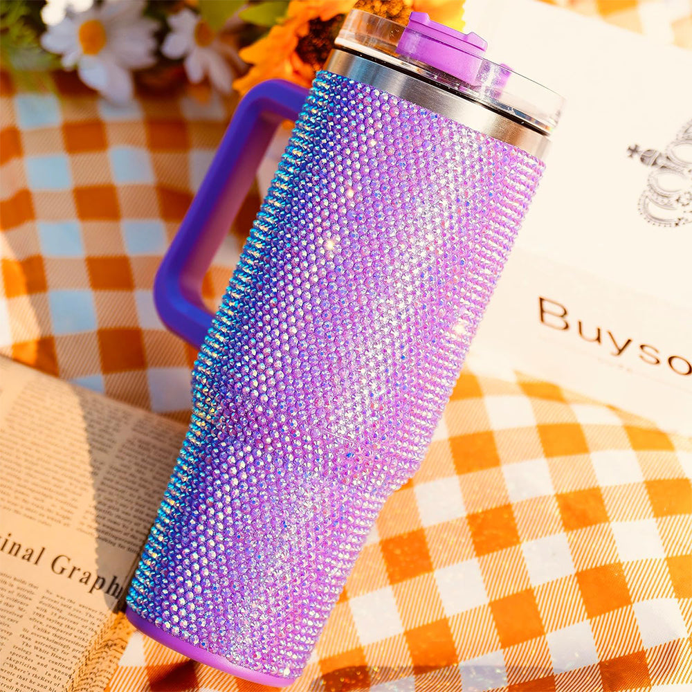 Rhinestone Stainless Steel Insulated Tumbler with Lids L170