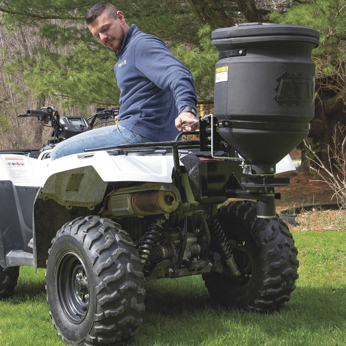 15-Gallon ATV Broadcast Spreader with Rain Cover E548