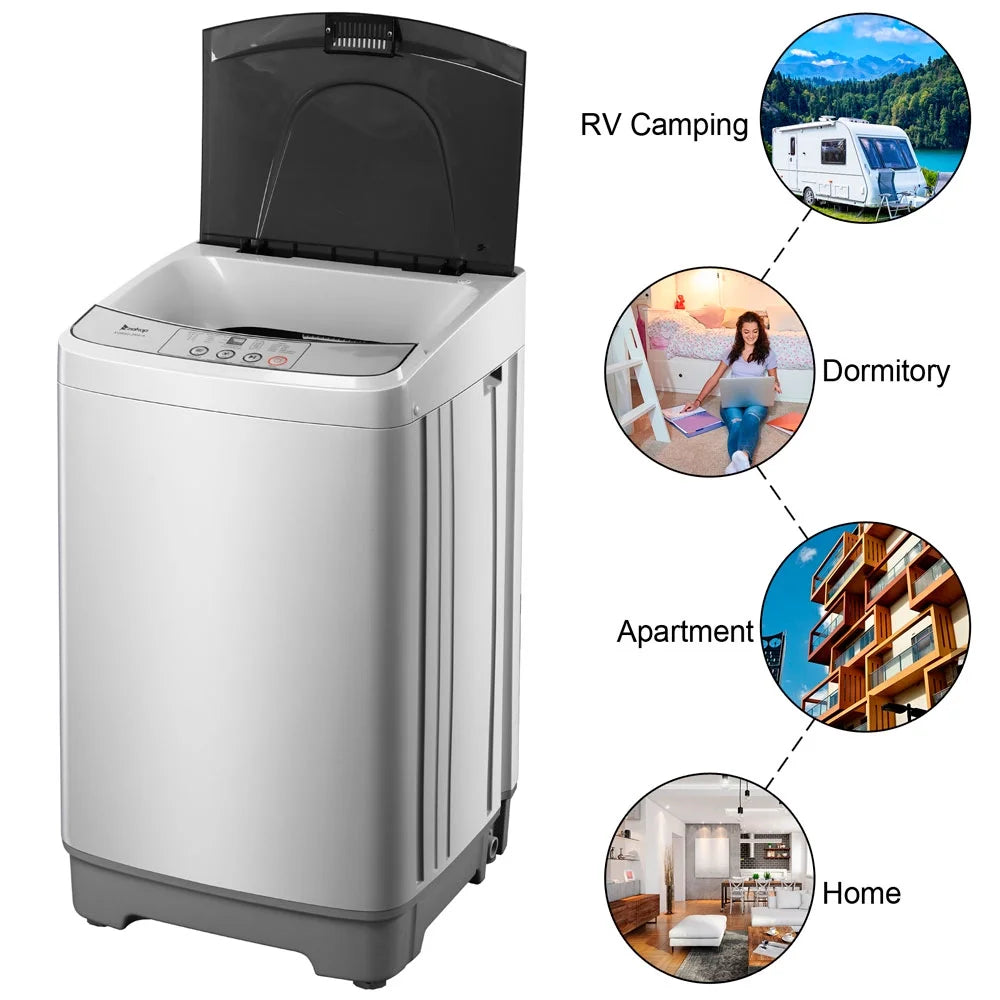 13.3lbs Portable Fully Automatic Washing Machine with Drain Pump N5071
